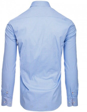 Błękitna koszula męska we wzory DX1869