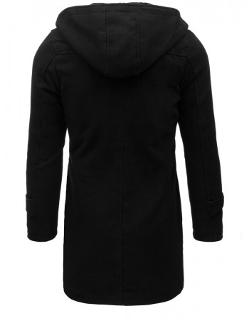 Čierny pánsky kabát s kapucňou (cx0367) "XL"