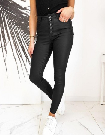 Spodnie damskie woskowane Skinny Fit DUBAI czarne UY0599