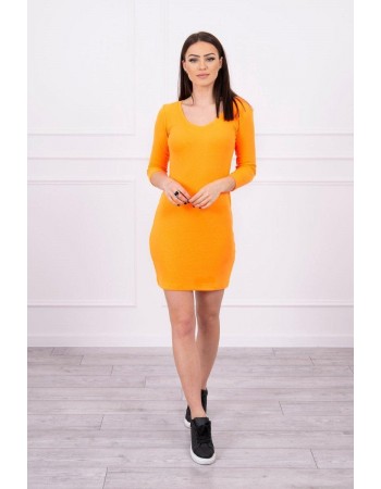 Šaty sú vybavené s výstrihom oranžový neón, Oranžový / Neon
