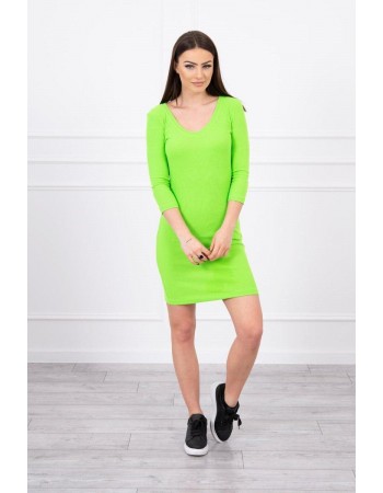 Šaty sú vybavené s výstrihom zelená neón, Zelená / Neon