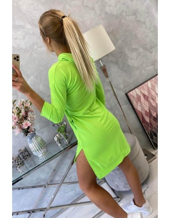 Šaty s dlhším chrbtom a farebnou potlačou zelená neón, Zelená / Neon