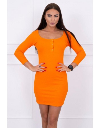 Dámske šaty s výstrihom 8975 - oranžové