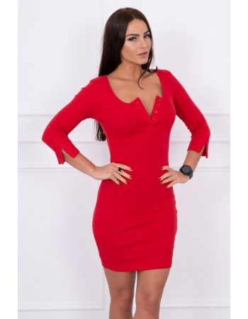 Dámske červené šaty s výstrihom 8972