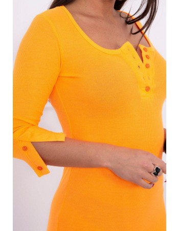 Šaty s výstrihom pre tlačidlá oranžový neón, Oranžový / Neon