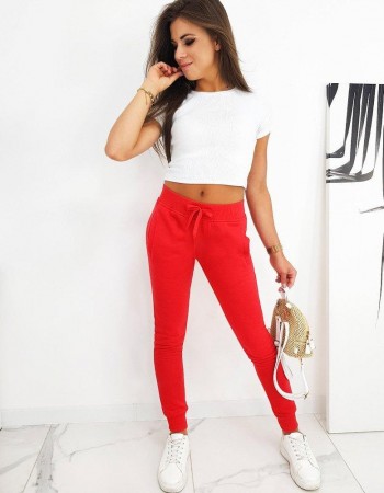 Spodnie damskie dresowe FITS czerwone UY0533