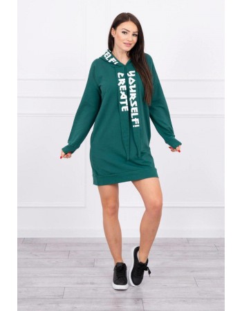 Šaty s kapucňou Oversize zelená, Zelená