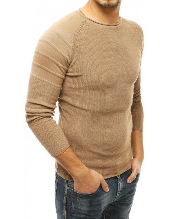 Sweter męski wkładany przez głowę beżowy WX1658