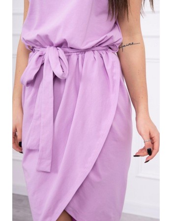 Viazané šaty so skladanou spodnou časťou fialový, Fialový