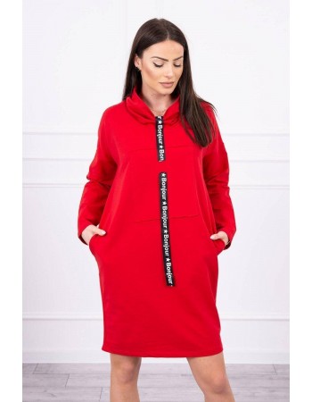 Dámske mikinové šaty 0153 - červené