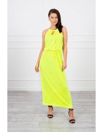 Boho šaty s múkou žltý neón, Neon Žltá