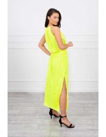 Boho šaty s múkou žltý neón, Neon Žltá