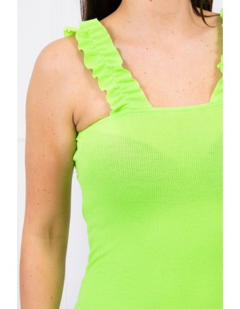 Šaty s pásikmi na popruhoch neónovo zelená, Zelená / Neon