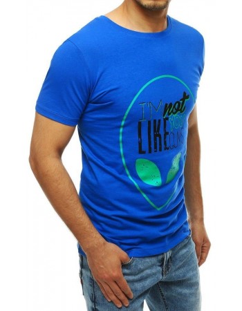 Pánske modré tričko s potlačou RX4156