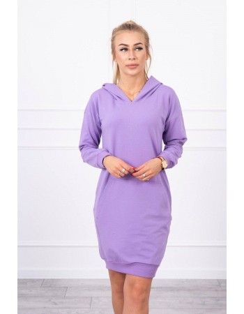 Dámsky šaty s kapucňou 67292 - fialové