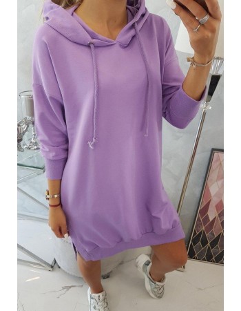 Šaty s kapucňou a dlhšími chrbtom purple, Fialový