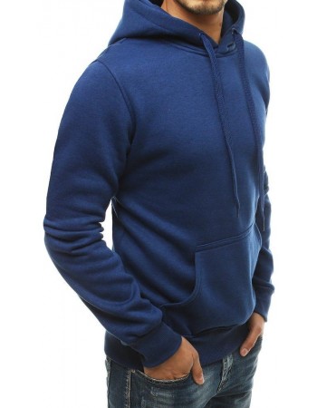 Bluza męska z kapturem niebieska BX4684