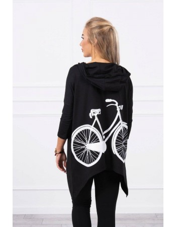 Mikina s potlačou na bicykli čierna, Čierna
