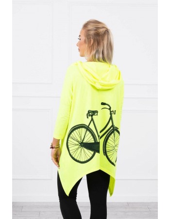 Mikina s potlačou na bicykli žltý neón, Neon Žltá
