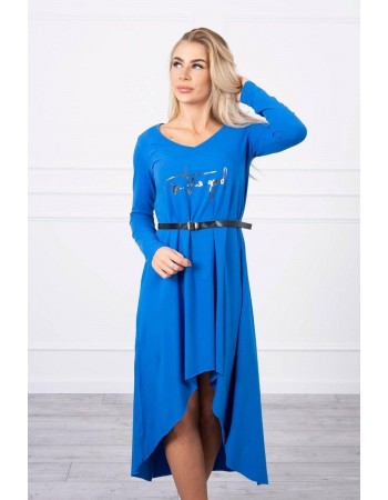 Dámske šaty s opaskom 9160 - modré