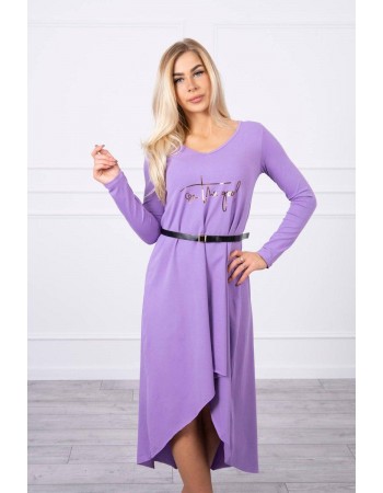 Dámske šaty s opaskom 9160 - fialové