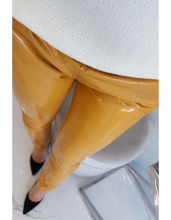Dvojvrstvové nohavice s velúrom horčica, Horčica