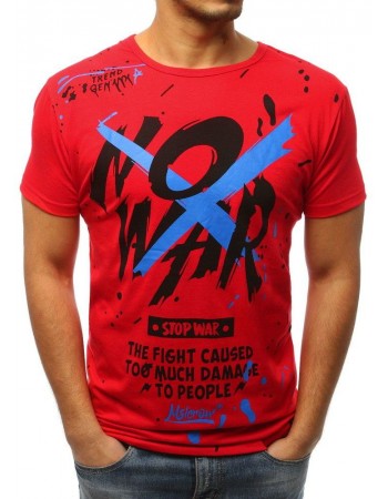 T-shirt męski z nadrukiem czerwony RX3068