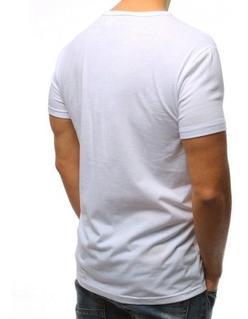 T-shirt męski z nadrukiem biały RX3084