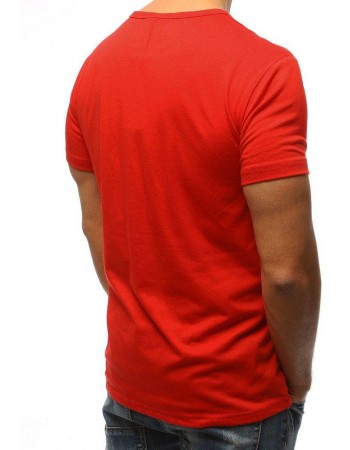 T-shirt męski z nadrukiem czerwony RX3085