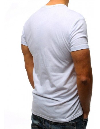 T-shirt męski z nadrukiem biały RX3129
