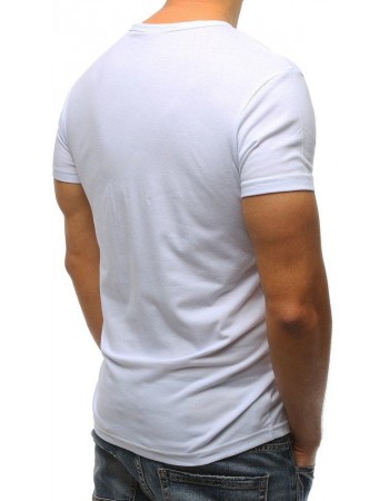 T-shirt męski z nadrukiem biały RX3170