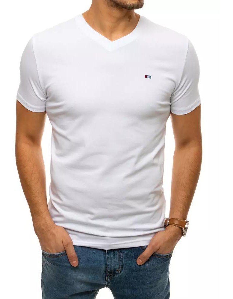 T-shirt męski bez nadruku biały RX4462