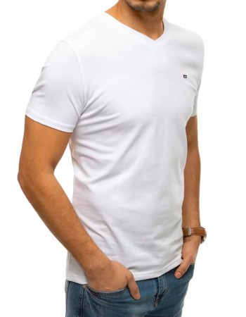 T-shirt męski bez nadruku biały RX4462