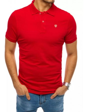 Koszulka polo z naszywką czerwona Dstreet PX0426