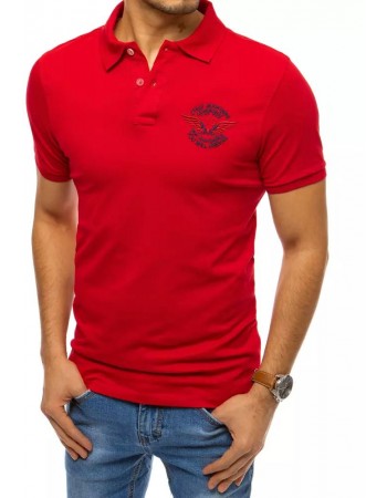 Koszulka męska polo z haftem czerwona Dstreet PX0469