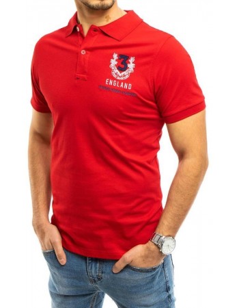 Koszulka polo z haftem czerwona Dstreet PX0357