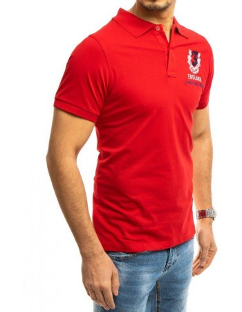 Koszulka polo z haftem czerwona Dstreet PX0357