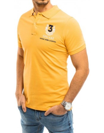 Koszulka polo z haftem żółta Dstreet PX0358