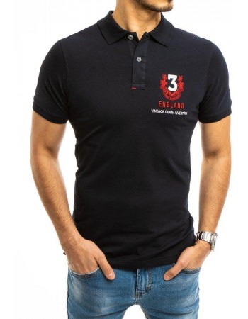Koszulka polo z haftem granatowa Dstreet PX0361