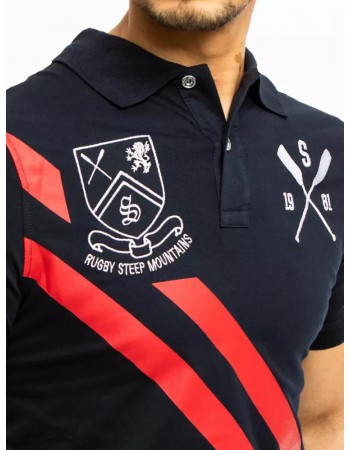 Koszulka polo z haftem granatowa Dstreet PX0363
