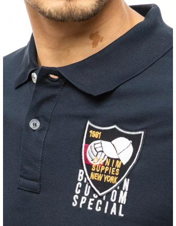 Koszulka polo z haftem granatowa Dstreet PX0391