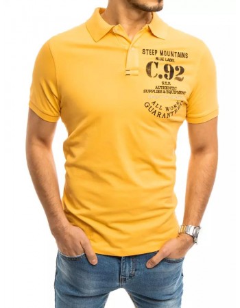 Koszulka polo z nadrukiem żółta Dstreet PX0461