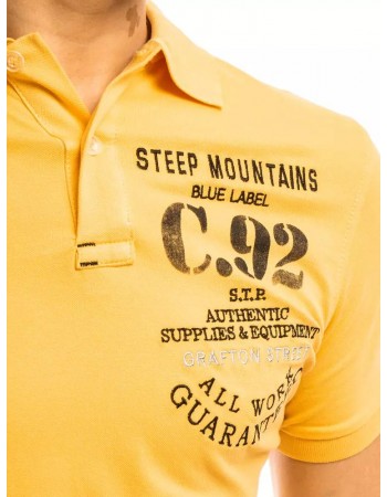 Koszulka polo z nadrukiem żółta Dstreet PX0461