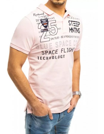 Koszulka polo z nadrukiem różowa Dstreet PX0466