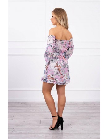 Hispánske kvetinové šaty fialová, Fialový