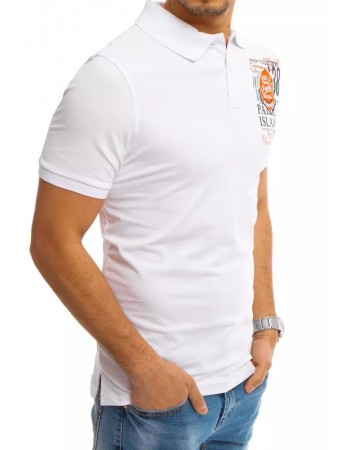 Koszulka polo z nadrukiem biała Dstreet PX0370