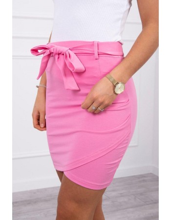Zavinutá sukňa viazané v páse svetlo ružová, Ružový / Bystrý