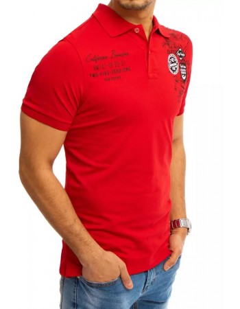 Koszulka polo z nadrukiem czerwona Dstreet PX0373