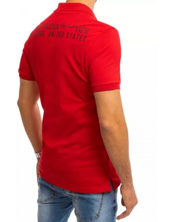 Koszulka polo z nadrukiem czerwona Dstreet PX0373