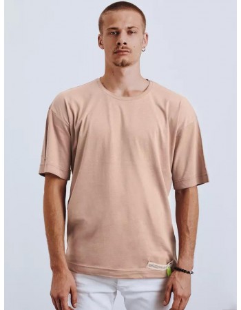 T-shirt męski z naszywką cappucino Dstreet RX4620